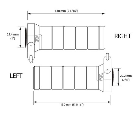 Koso manetki podgrzewane ze sterownikiem (22mm/25mm 7/8-1`) długość - 120mm sterownik lcd - 5 poziomów grzania (el) kolor czarny